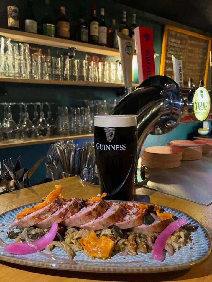 Guinness et saucisse au chou Périgueux